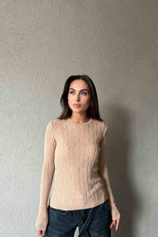 Vizon Kendinden Ajurlu Triko SY-1889-Vizon