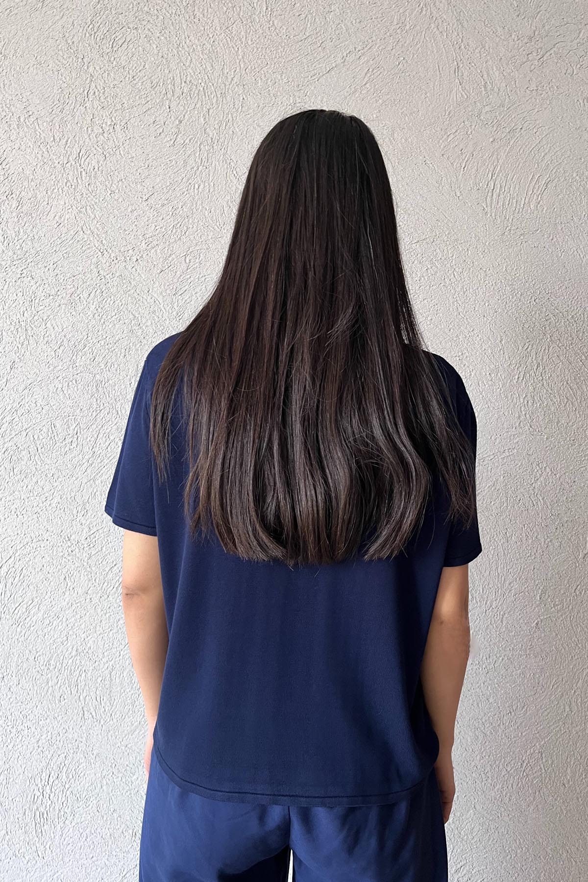 Lacivert V Yaka Kısa Kol Triko T-shırt SY-1731-Lacivert