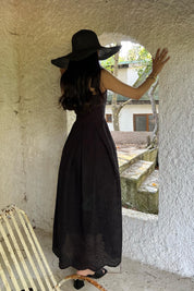 Siyah Askı Aparat Detaylı Brode Elbise SY-2036-Siyah