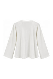 Ekru Bisiklet Yaka Yumuşak Dokulu Oversize Sweatshirt SY-3911-Ekru
