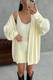 Ekru Yumoş 3'lü Etekli Takım SY-3441-Ekru