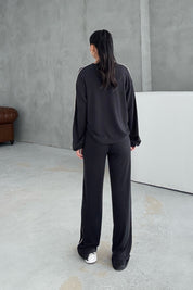 Orjinal Marka Bisiklet Yaka Çizgili Eşofman Takımı - Lacivert SY-3421-Lacivert