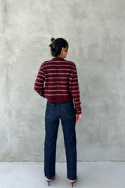 Lacivert Boy Fit Dikiş Detaylı Kesik Paça Jean SY-2476-Lacivert