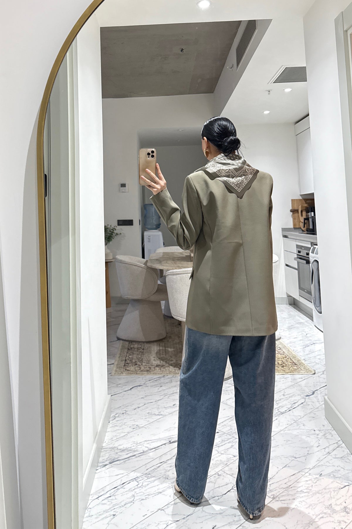 Haki Şal Detaylı Blazer Ceket SY-3549-Haki