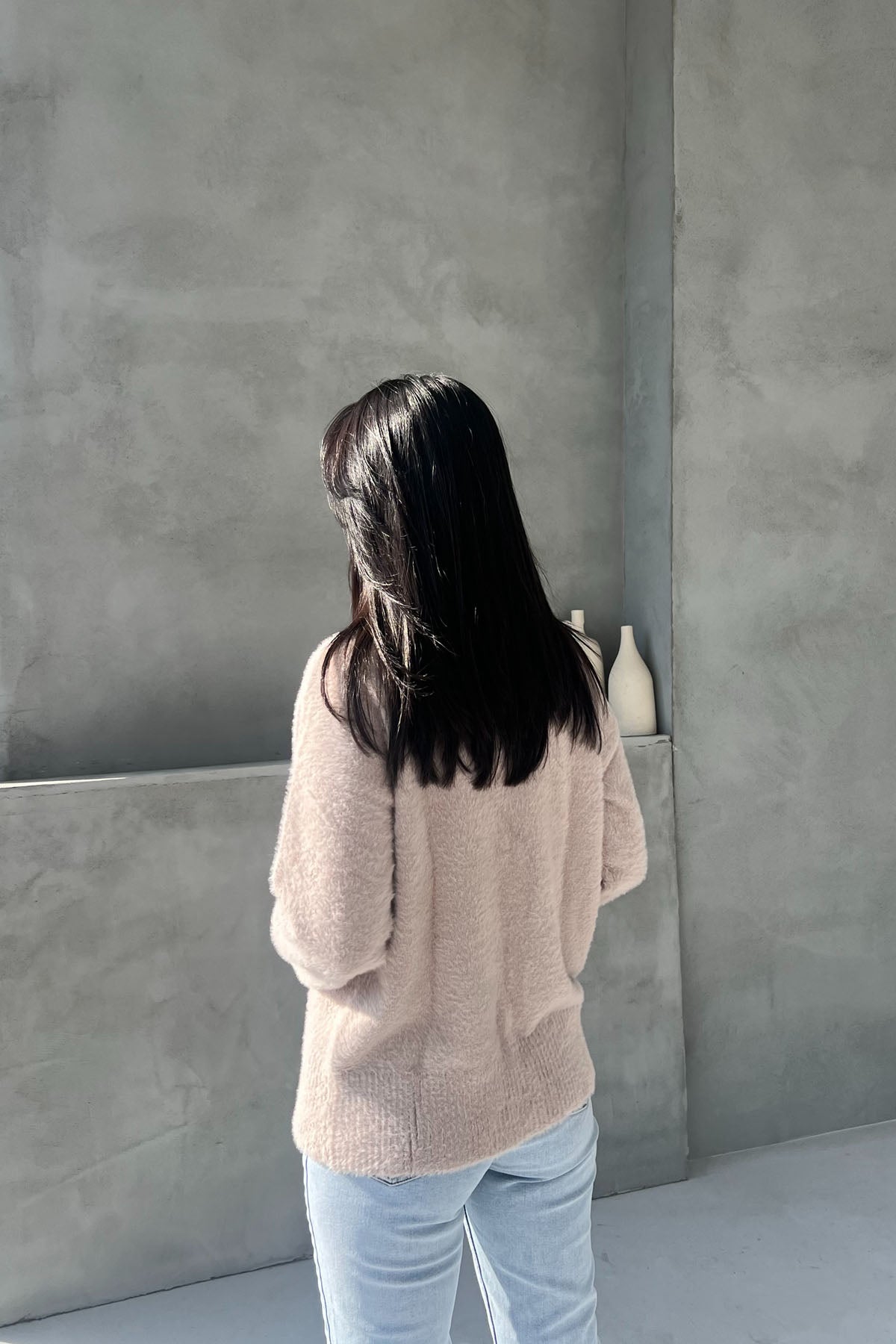 Bej Sakallı Yumoş Triko Kazak SY-2629-Bej