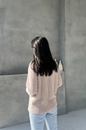 Bej Sakallı Yumoş Triko Kazak SY-2629-Bej