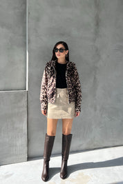 Bej Önü Ve Arkası Cep Detay Deri Etek SY-2653-Bej