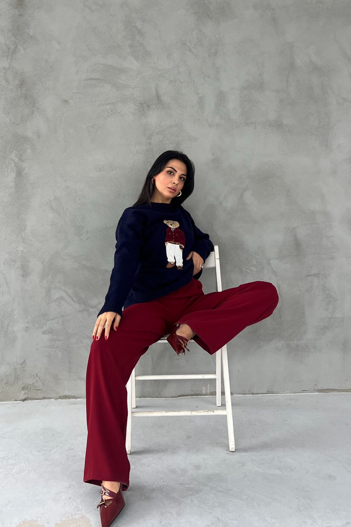 Teddy Bear Lacivert Kazak SY-2550-Lacivert