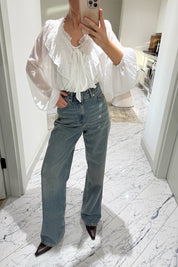 Eskitme Wide Leg Mavi Jean SY-3532-Mavi