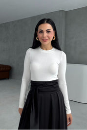 Siyah Şal Detay Bağlamalı Maxi Etek SY-3426-Siyah