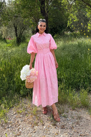 Princess Pink Balon Kol Elbise SY-3717-Pembe