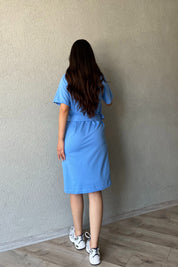 Mavi Marka Model Slim-Fit Polo Yaka Elbise SY-2292-Mavi