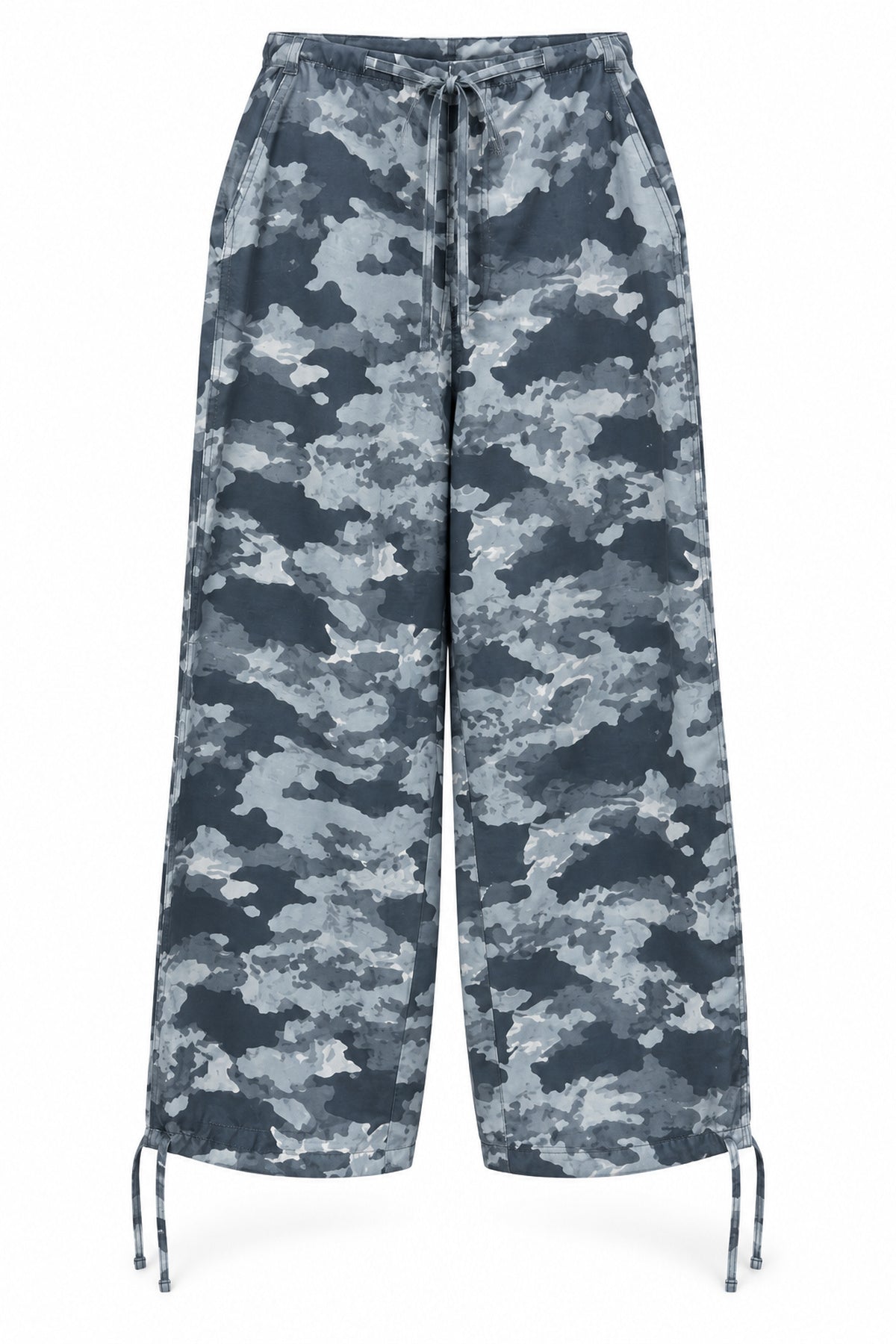Kamuflaj Desenli Büzgü İpli Geniş Paça Pantolon SY-3863-Mavi