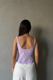 Lila Fiyonk Detaylı Askılı Bluz SY-2115-Lila