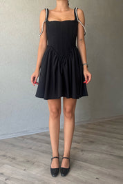 Siyah Ravello Korse Detay Elbise SY-2375-Siyah