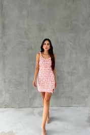 Pembe Triko Tüvit Kısa Elbise SY-2386-Pembe