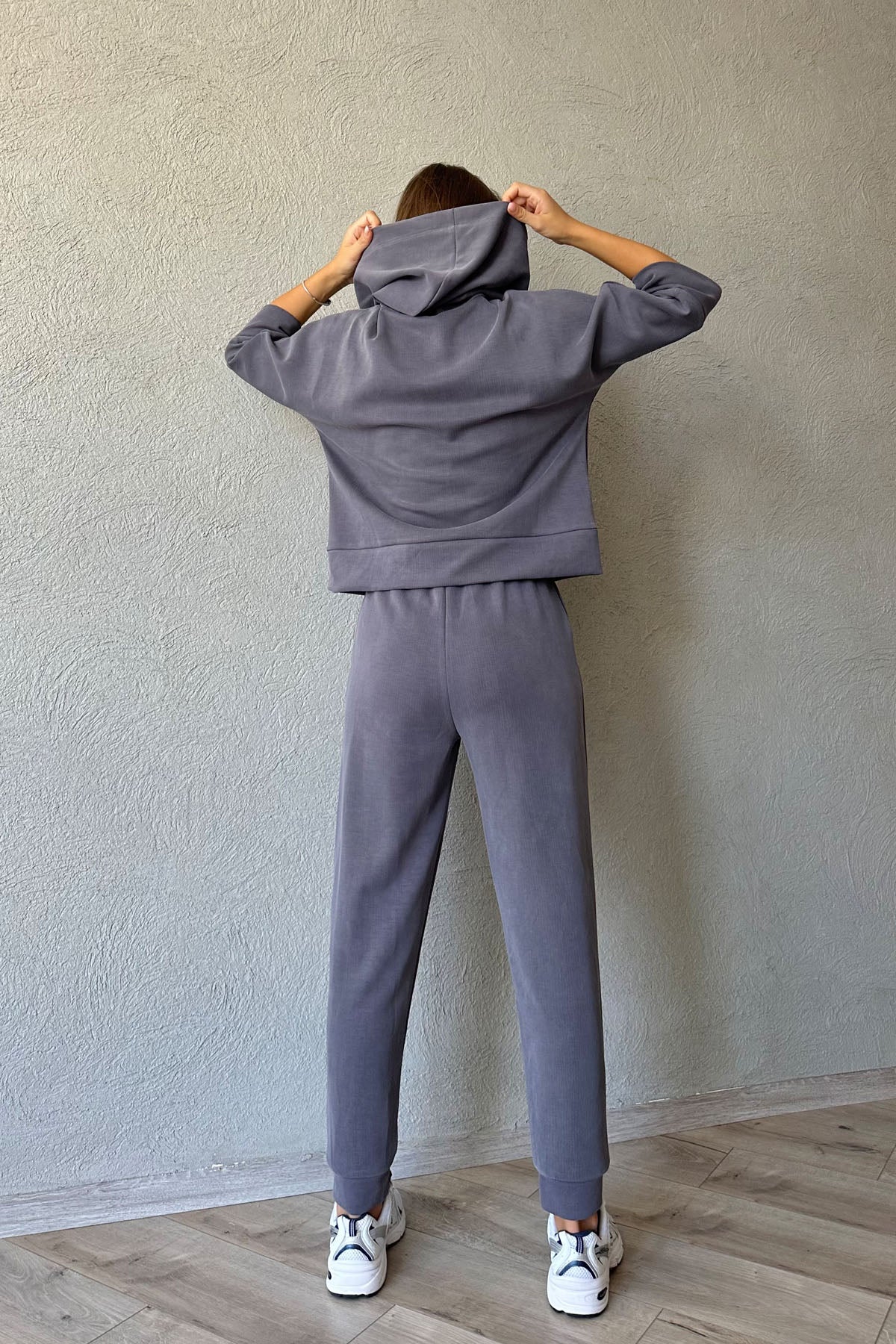 Antrasit Yumuşak Dokulu Sweatshirt ve Jogger Pantolon Takım SY-1020-Antrasit