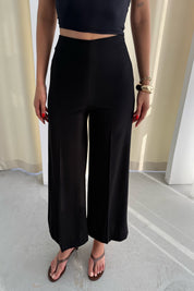 Siyah Yandan Fermuarlı Palazzo Pantolon SY-3278-Siyah