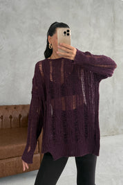 Mürdüm Ajurlu Kazak SY-3457-Mürdüm