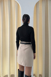 Bej Kısa Kaşe Etek SY-3480-Bej