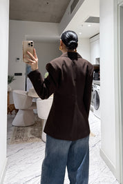 Kahve Belden Oturmalı Özel Üretim Ceket SY-3557-Kahverengi