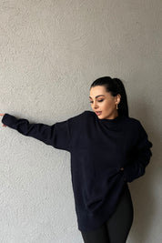 Lacivert Sakallı Basic Kazak SY-1524-Lacivert