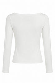 Beyaz Kayık Yaka Tişört SY-3861-Beyaz