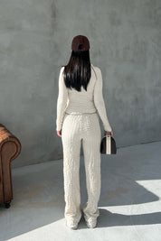 Taş Rengi Dokulu Bahar Basic Rahat Takım SY-2953-Taş