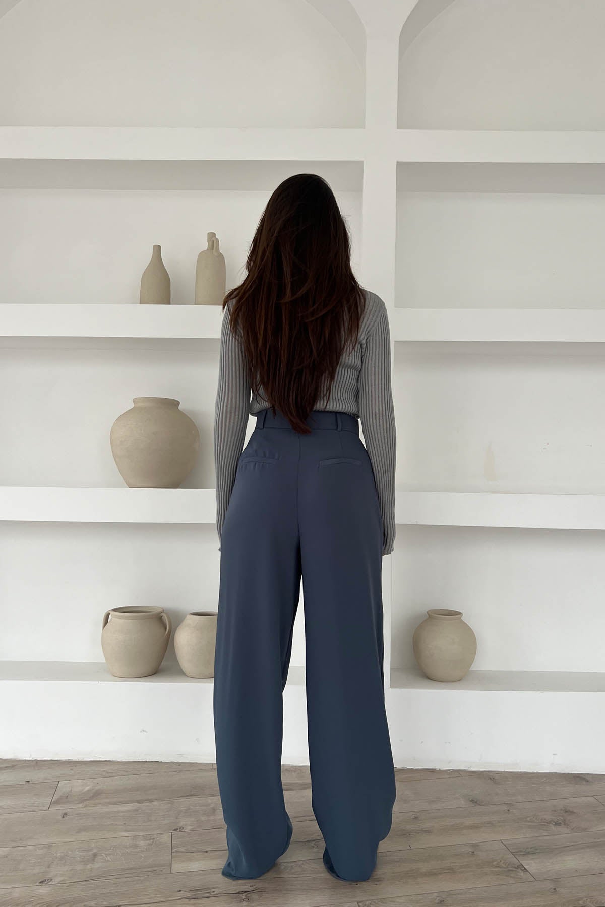 Petrol Yeşili Premium Palazzo Pantolon SY-1696-Petrol Yeşili