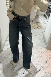 Mavi Yıkamalı Vintage Balon Jean SY-3517-Mavi