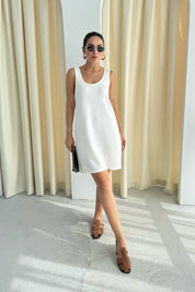 Ekru Modal Kısa Elbise SY-3208-Ekru