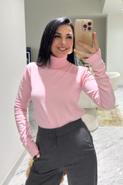 Pembe Kadın Balıkçı Yaka Kazak SY-3509-Pembe