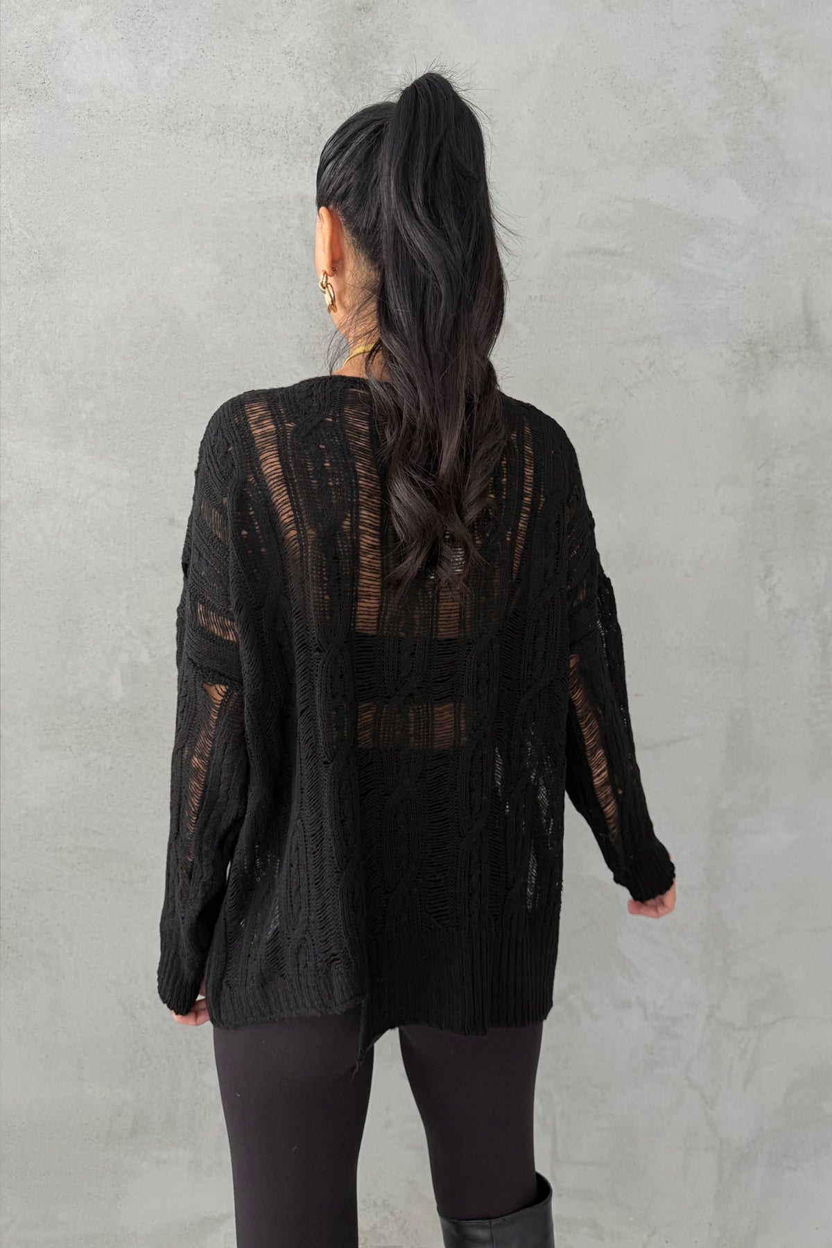 Siyah Ajurlu Kazak SY-3457-Siyah