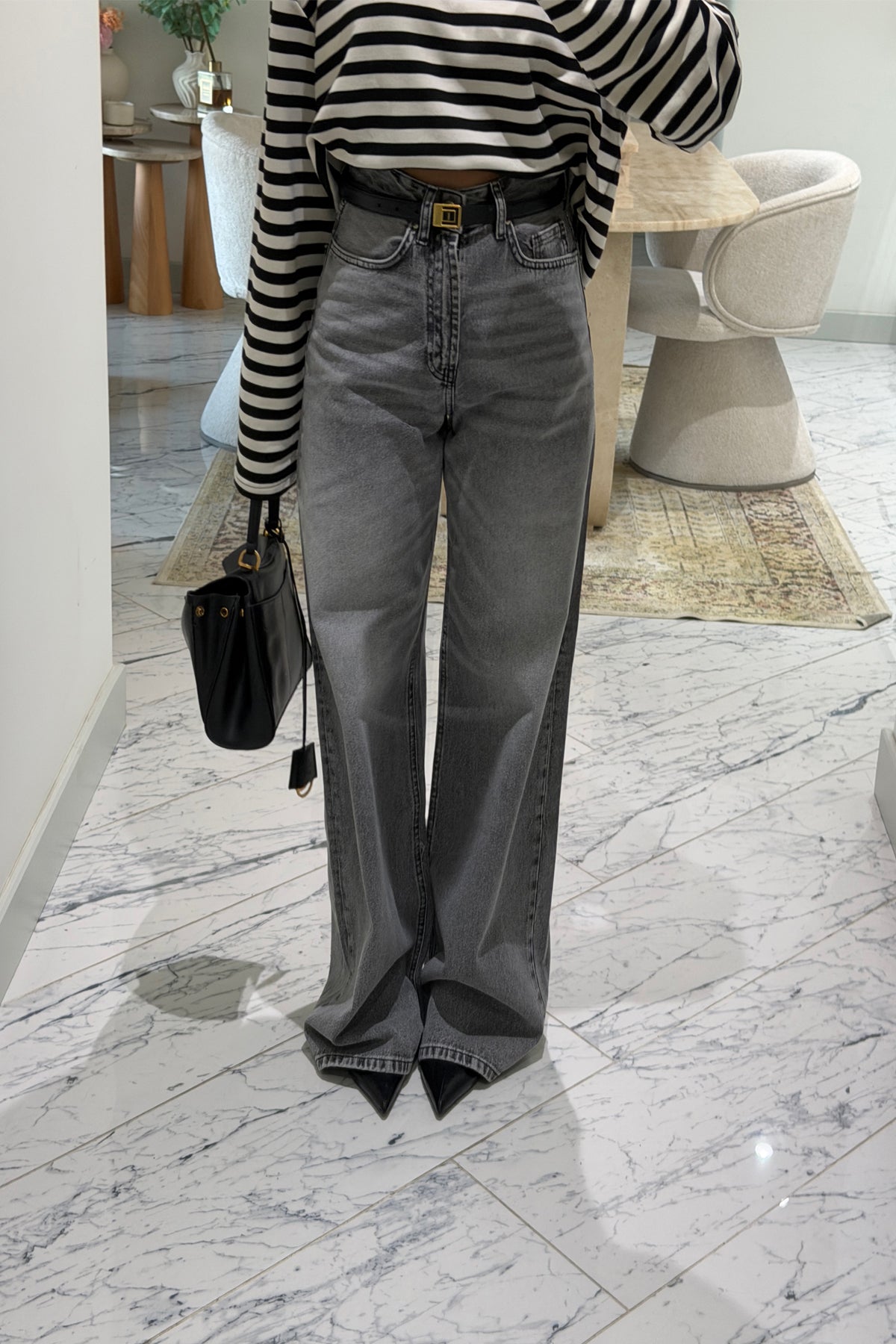 Gri Wide Leg Jean SY-3905-Gri