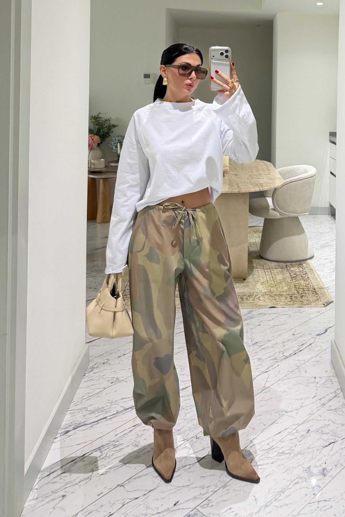 Beyaz Oversize İspanyol Kol Basic T-Shirt SY-3846-Beyaz