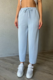 Mavi Beli Lastikli Şalvar Pantolon SY-1487-Mavi