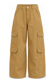 Camel Yüksek Bel Kargo Cepli Pantolon SY-3924-Camel