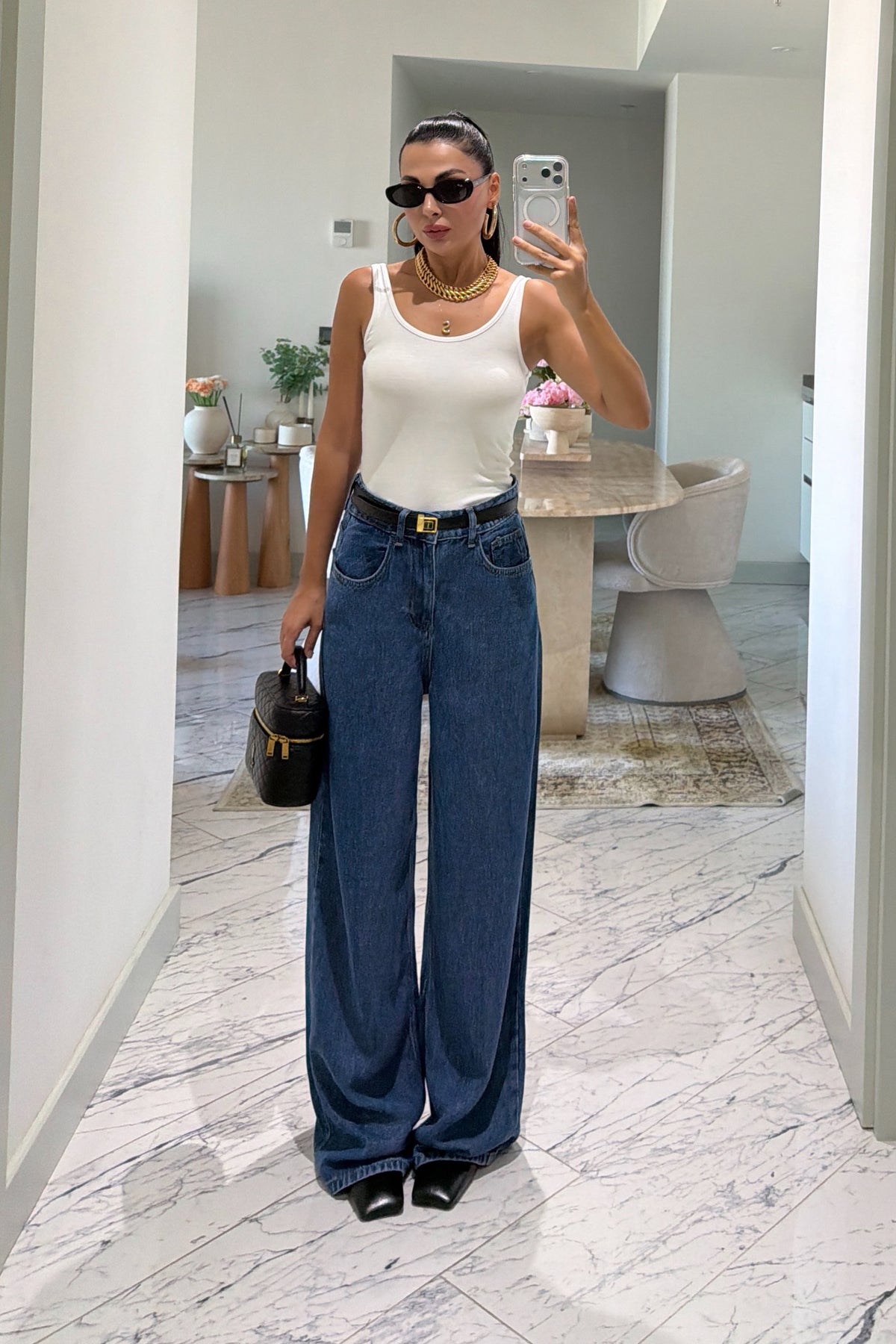 Mavi Tencel Yumuşak Dokulu Palazzo Jean SY-3834-Mavi