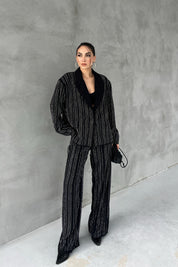 Siyah Taşlı Premium Pantolon SY-2755-Siyah