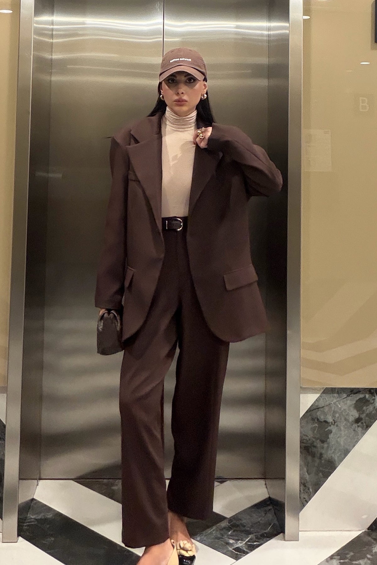 Ola Koyu Kahve Maskülen Blazer Ceket SY-3857-Kahverengi