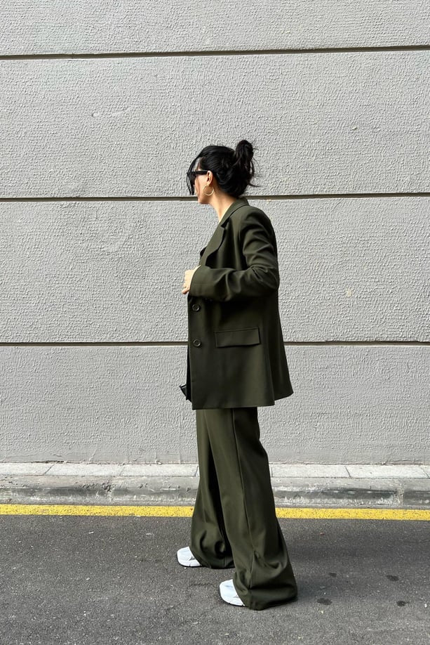 Haki Premium Ceket ve Yelek Takım SY-2892-Haki