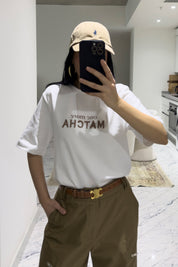 One More Matcha Yazılı Tişört SY-3607-Ekru