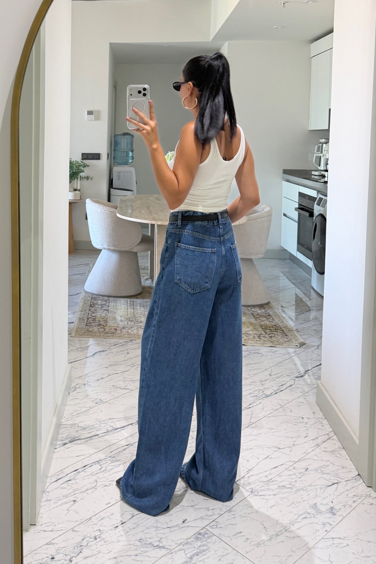 Mavi Tencel Yumuşak Dokulu Palazzo Jean SY-3834-Mavi