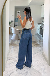 Mavi Tencel Yumuşak Dokulu Palazzo Jean SY-3834-Mavi