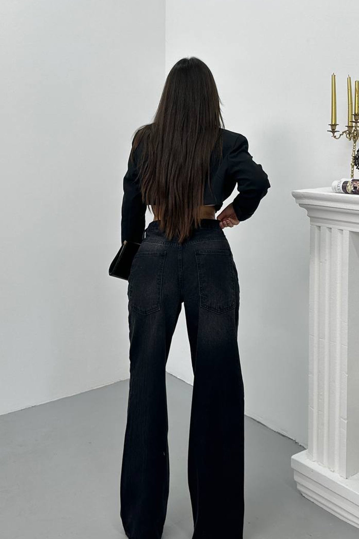 Siyah Kot Baggy Pantolon SY-3382-Siyah