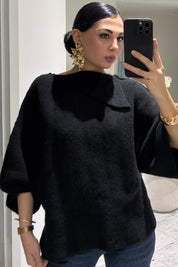 Siyah Yaka Detaylı Triko-Kazak SY-3613-Siyah