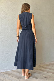 Lacivert Çizgili Çan Etek SY-2604-Lacivert