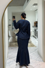 Mavi Balık Etek Gömlek Denim SY-3617-Mavi