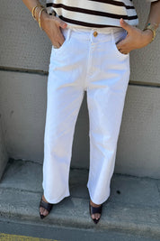 Ekru Straight Jean Pantolon SY-3321-Ekru