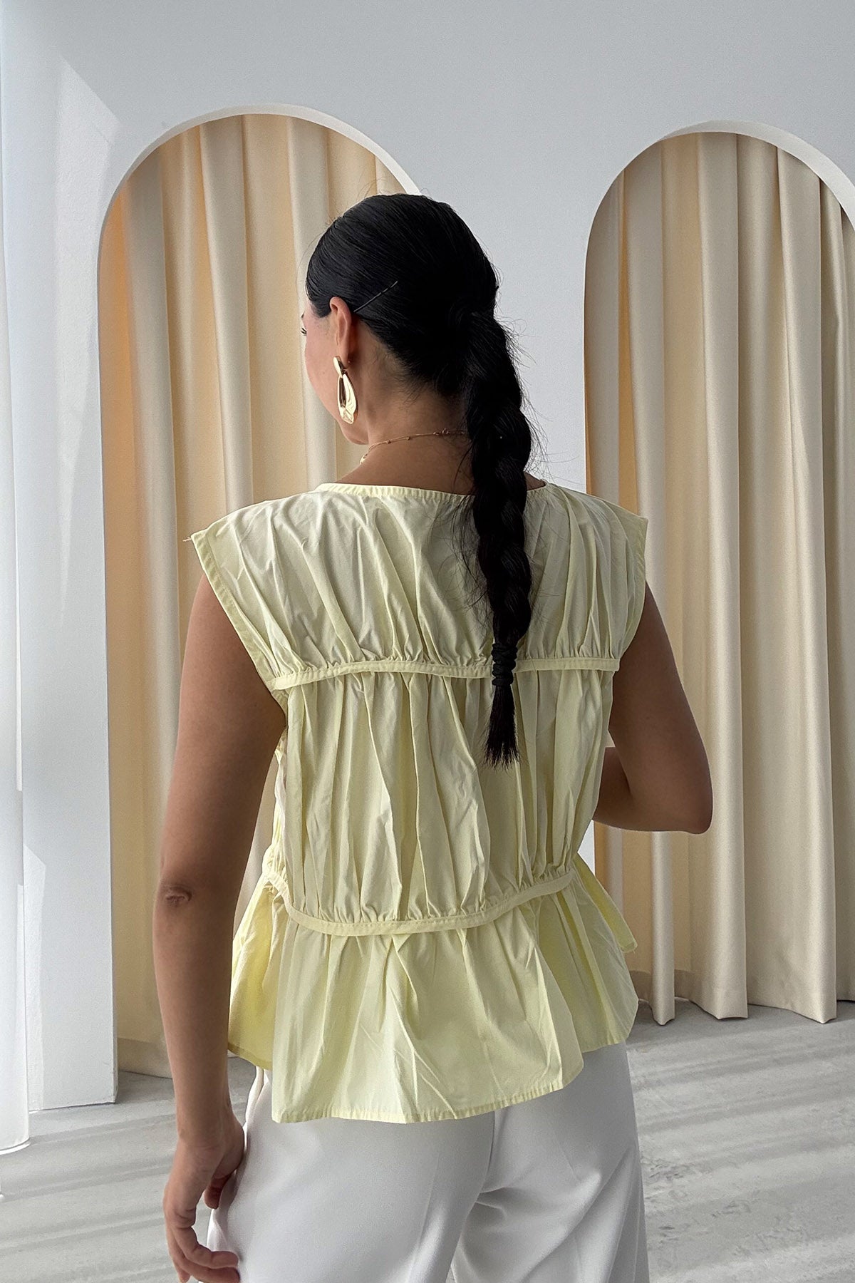 Sarı Tasarım Tulipa Bluz SY-3156-Sarı